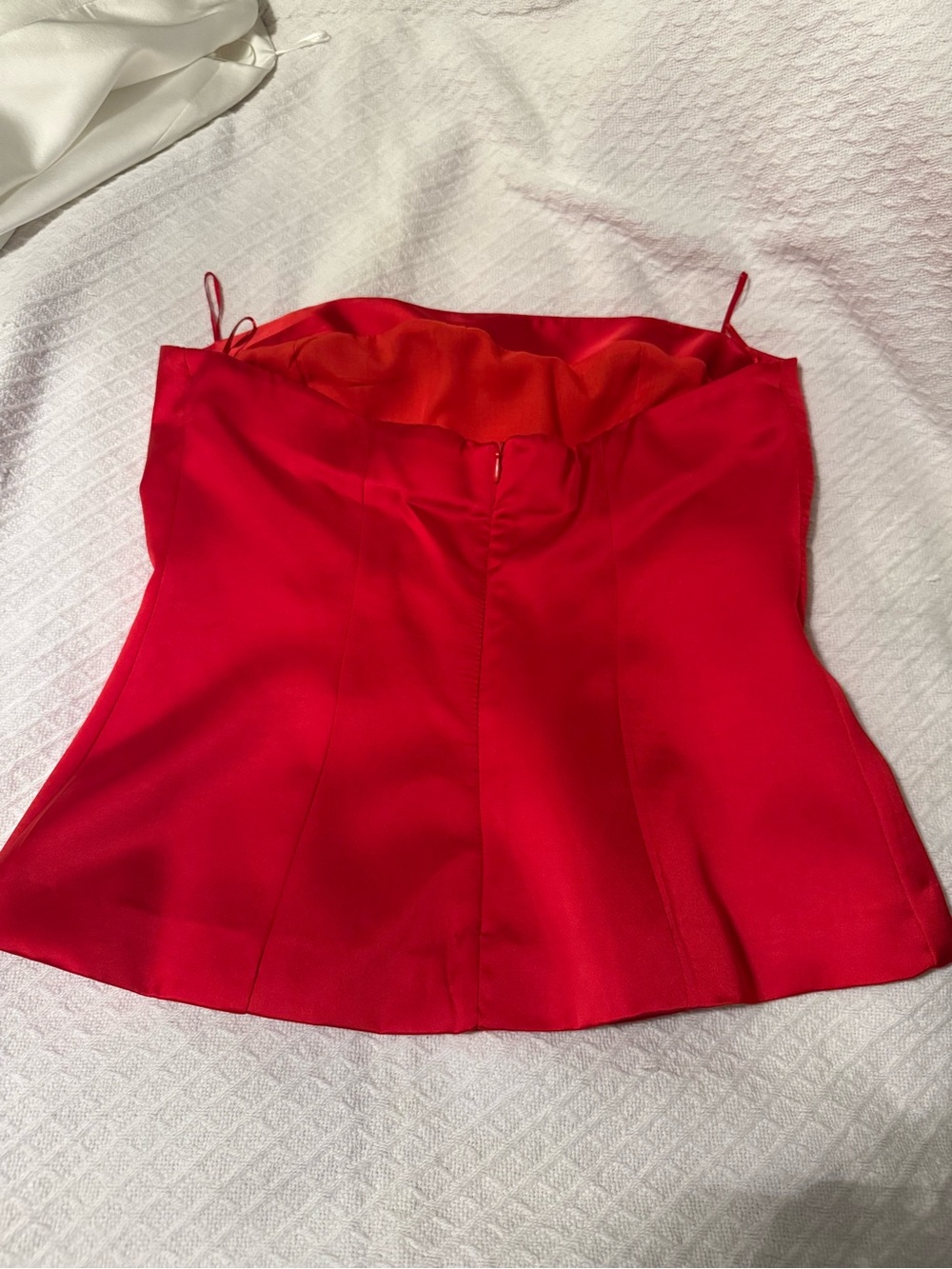 Strapless Red Satin Top - Picture 4 of 6